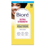 Bioré Witch Hazel Ultra Cleansing Pore Strips, 18 Nose Strips, Clears Pores up to 2x More than Original Pore Strips, features C-Bond Technology, Oil-Free, Non-Comedogenic Use