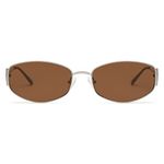 Appassal Retro Oval Sunglasses For Women Men Hexagonal Rectangle Metal Frame Sun Glasses AP3625,Sliver/Brown