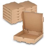 MT Products Pizza Boxes 10x10 Inches - Kraft Corrugated B-Flute Cardboard Small Pizza Boxes - Pizza box Keeps Pizza Fresh (Pack of 10) - Made in the USA