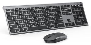 Bluetooth Keyboard Mouse for Mac, Ultra Slim Wireless Keyboard Mouse Combo for Mac, Multi-Device, Full Size, Rechargeable, for MacBook Pro, MacBook Air, iMac, iPad - Space Gray