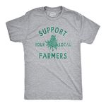 Mens Support Your Local Farmers T Shirt Funny 420 Weed Farm Tee for Guys Mens Funny T Shirts 420 T Shirt for Men Funny Sarcastic T Shirt Novelty Tees for Light Grey 5XL