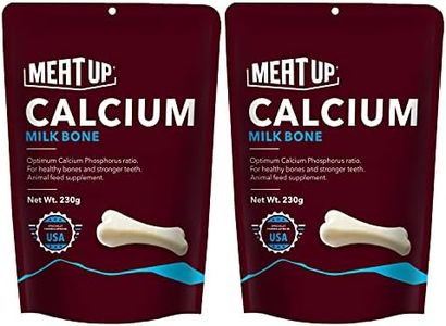 Meat Up Dog Treats Chew Bones, Calcium Flavor 230g + 230g Total 460g Pack