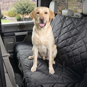 4Knines Crew Cab Truck Rear Bench Seat Cover with Hammock - Heavy Duty - Waterproof (Black, Driver Side)