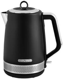 Morphy Richards Illumination 1.7L Jug Kettle, Rapid Boil, Boil Dry Protection, Pull off Lid, Limescale Filter, Easy View Window, 360 Cordless Base, Stainless Steel, Black , 108020