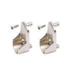 Oval Wardrobe Rail END Supports Rail Brackets 15mm Wide Nickel Plated Silver x2 with Screws