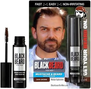 Blackbeard Formula X - Instant, Hypoallergenic, Temporary Color for Men's Facial Hair - Dark Brown, 1-Day Beard Tint, Mustache, Eyebrow & Sideburn Coloring - Temporary Dye - 1 Pack