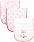 Luvable Friends Unisex Baby Cotton Burp Cloths with Fiber Filling, Girl Thank Heaven, One Size