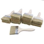 20pcs Low Cost Paint Brushes or Chip Brush with Wooden Handle,3" Width for Paint,Stain,Varnish, Gesso, Primer, Glue (4'')