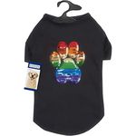 Casual Canine ZM5710 14 Puppy Pride Sequin UPF40 Tee Shirt for Dogs, Small/Medium, Black