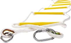 Fire Escape Rope Ladder 8 ft | Emergency Ladder with Spring Hooks | Multi-purpose Evacuation Ladder