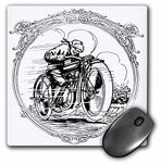 3dRose mp_34968_1 8 x 8-Inch Black and White Motorcycle Mouse Pad