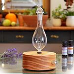 Aromatherapy Diffuser - Professional Grade - Wood and Glass (Solum Lux Merus), Premium, Essential Oil Diffuser, Oils Humidifier, Nebulizer, Nebulizing humidifier Professional Machine, Waterless