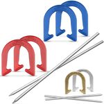 GoSports Steel Horseshoes Regulation Game Set | Includes 4 Horseshoes, 2 Stakes and Carrying Case