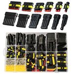 708PCS Car Waterproof Connectors,Waterproof Car Electrical Wire Connector Terminals Plug Kit,1/2/3/4/5/6 Pin Way Automotive Electrical Plugs and Connectors for Motorcycle Scooter Car Truck Boats