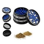 Mcbazel 2.5" Spice Grinder, Aluminum Alloy Grinder for Kitchen Portable Herb Mill Grinder for Spice - Black/Blue