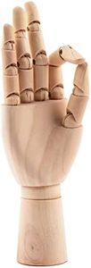 Framendino, 7" Flexible Wood Hand Model Wooden Mannequin Right Hand Drawing Model Artist Manikin Hand Model Art Sketching Painting for Home Office Desk Decoration