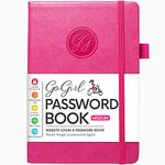 GoGirl Password Book with Alphabetical tabs – Internet Address & Password Keeper Logbook for Password Organization, Journal Notebook for Saving Website Logins. Medium Size 5.3″ x 7.7″, Hot Pink