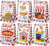 HaPiBiDesign Circus Party Favor Bags - 24 Pcs Carnival Party Candy Bags with Stickers - Carnival Goodie Gift Treat Bags - Watercolor Circus Themed Birthday Party Supplies