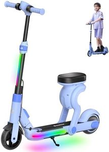 ECOROAD 2-in-1 Kids Electric Scooter EK8,200W Motor & 9 Miles Range,Up to 10 MPH,Dual Brake System,Bluetooth Music & Foldable & Adjustable Height, for Kids Ages 6-12(Blue)