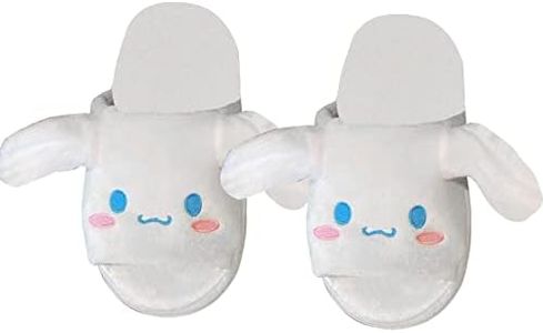 BEE&FLOWER Pantuflas Kawaii Cinnamoroll para mujer con orejas movibles, zapatos de interior para niños y adultos, zapatillas con gorra de airbag para regalo, Pantuflas de verano, 40 EU