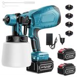 Kottwca Cordless Paint Sprayer With 21V Battery, Fence Paint Sprayers With 1000ml Container, HVLP Paint Spray Gun With 2 x 3000mAh Batteries & Charger for Home Walls & Ceilings, Garden Sheds Furniture