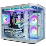ionz Gaming PC - Desktop Computer, Ryzen 7 5700X, NVIDIA RTX 4060,16GB RAM 1TB SSD, 240mm AIO Liquid Cooling, Windows 11, 500W 80+ PSU, WiFi (APEX, White)