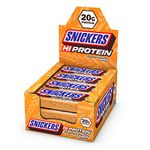 Snickers Hi Protein Peanut Butter Flavour Bar (12 x 57g) High Protein Snack with Caramel, Peanuts and Mild Chocolate - Contain 20g Protein