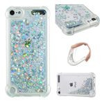 IMEIKONST Compatible with iPod Touch 7 Glitter Case, Liquid Sparkle Quicksand Clear Transparent Sequin Slim Girls Soft TPU Bumper Silicone Shockproof Cover for iPod Touch 6 / Touch 5. Love Silver YBW