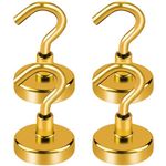 LOVIMAG Cruise Essentials, 85Lbs Yellow Magnet Hooks for Cruise Cabin, Strong Magnetic Hooks for Hanging, Refrigerator, Celling,Grill, Kitchen, Classroom- 4 Pack