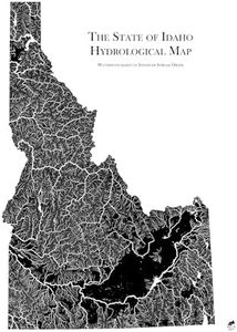 Muir Way Hydrological River Map of Idaho - Watershed Topographic Wall Art for Home, Office, or Travel Decor - Unframed Flat Paper Print, 24x30