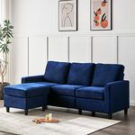 Cherry Tree Furniture Campbell 3-Seater Sofa with Reversible Chaise (Blue)