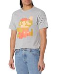 Fifth Sun Nintendo Big Little Mario Mens Heather Gray T-Shirt - Grey - S