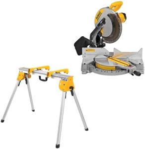 DEWALT 12-in. Miter Saw and Work Stand Bundle, 15-Amp, Single Bevel, Compound Miter Saw and Heavy Duty Work Stand with Mounting Brackets (DWS715 and DWX725B)