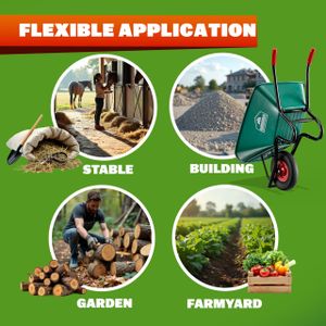 GARDEBRUK Heavy Duty Wheelbarrow – 100L Large Capacity Garden Cart