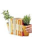 SUCK UK Bookends | Plant Pot Book Ends | 2 Decorative Book Ends For Shelves | Book Holder & Indoor Plant Pot Office Accessories | Flower Pot Set For Plants | Aesthetic Home Decor & Book Gifts For Her