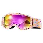 Kids Ski Goggles Anti-Fog Cartoon Snow Snowboard Glasses for Girls Boys Youth (Kids-Pink)