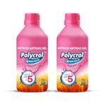 Polycrol, Xpress Relief Antacid Antigas Gel Sugar Free, Mint, Pack of 2 x 200 millilitre