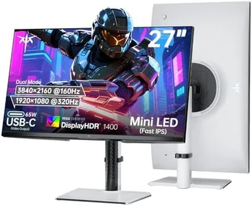 KTC 27 Inch Dual Mode Mini LED Monitor - 4K UHD at 160Hz & 1080P FHD 320Hz Gaming Monitor, 65W Type-C Port, HDR1400 Fast IPS Panel, Adaptive-Sync, HDMI 2.1 & DP 1.4, Height Adjustment, VESA Wall Mount