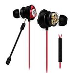 SOUND PANDA SPE-G9 Plus+ Gaming Earbuds Triple Driver 3.5mm with Dual Microphone | Wired Earbuds with 1.5m Cable | for PC, Mobile, Xbox, PS5, PS4, Switch | in-Ear Gaming Headset (Red)