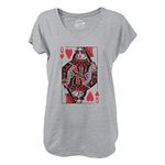 Crazy Dog Tshirts Womens Queen of Hearts V-Neck Funny Vintage Graphic Cool Cute Shirt for Ladies Funny Shirts for Women Mother's Day Funny Sarcastic Women's Novelty T Light Grey L