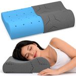 MYARMOR Cool Gel Cervical Pillow for Neck Pain | Contour Design for Neck & Shoulder Pain Relief | Dual Height Ergonomic Support | 18 x 11 x 3.5 Inch | 2 Years Warranty | Grey Cover - Pack of 1