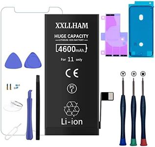 Xxllham Batterie pour iPhone 11 (A2111, A2221, A2223) 4600mAh Haute Capacité Batterie Replacement avec Kit D'outils de Réparation Professionnel Adhésif, Garantie 2 an