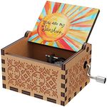 You are My Sunshine Colorful Music Boxes,Laser Engraved Vintage Wooden Sunshine Musical Box Gifts for Birthday/Christmas/Valentine's Day-Colorful