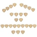 SUNNYCLUE 1 Box 26Pcs Real 18K Gold Plated Heart Letter Charms Bulk Alphabet Pendant Charm Jewelry Findings for Bracelet Necklace Wine Glass Charms Jewelry Making Valentine's Day Weddings