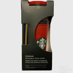 STARBUCKS 5 Pack 2021 Limited Edition 2021 Party Glitter Reusable Party Cups with Lid and Straw (24 oz)