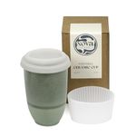 NOVA CERAMICS Travel Mug On the Go Coffee Tumbler Microwave & Dishwasher Safe Green Coffee Tumbler - Gifts for Women Men Him Her 12oz Emerald