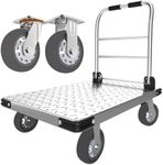 2200 lbs. Capacity Foldable Push Cart Dolly | Moving Platform Hand Truck | Heavy Duty Space Saving Collapsible | Swivel Flat Bed Wagon - Furniture Luggage Lifting