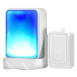 Loud Flash Doorbell with 7 Colors of Bright Light and 4 Volumes, Wireless Doorbells,at Home/Office, Suitable for the Elderly, Hearing Impaired People, Pregnant Women and Children