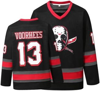 Men's Voorhees Jason 13 Friday Movie Ice Hockey Jersey Halloween Stitched Black