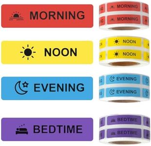 2000 Pcs Medicine Stickers Medication Instruction Label Permanent Paper Label Morning Noon Evening Bedtime Stickers for Pill case Planner 0.4 * 1.6inch (500 per Roll)